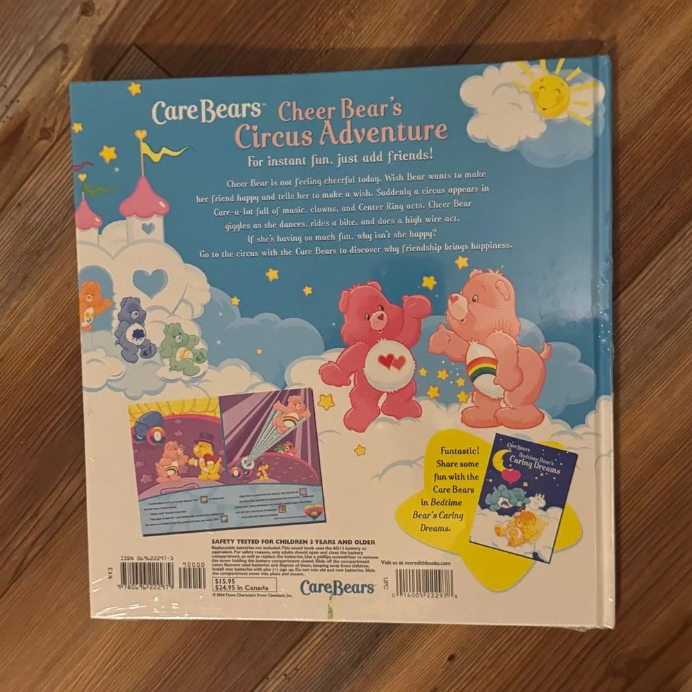 New SEALED Care Bears Cheer Bears Circus Adventure Deluxe Sound StoryBook 2004